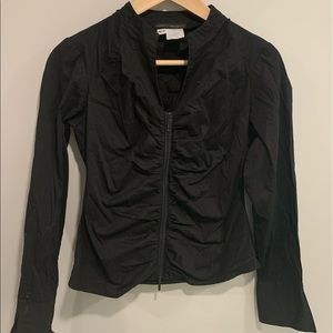 Black Zip-Up Blouse